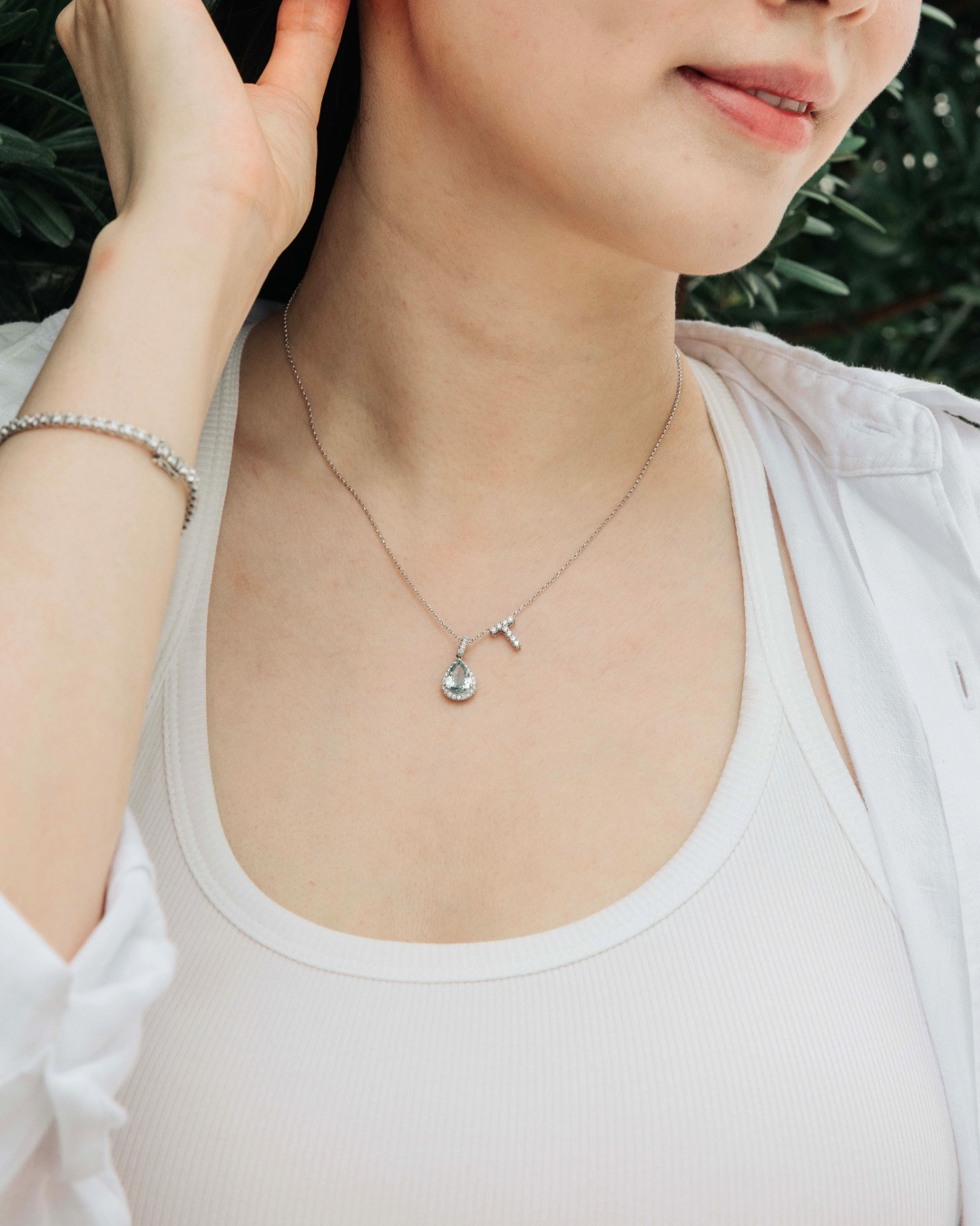 Initial "T" Diamond Pendant