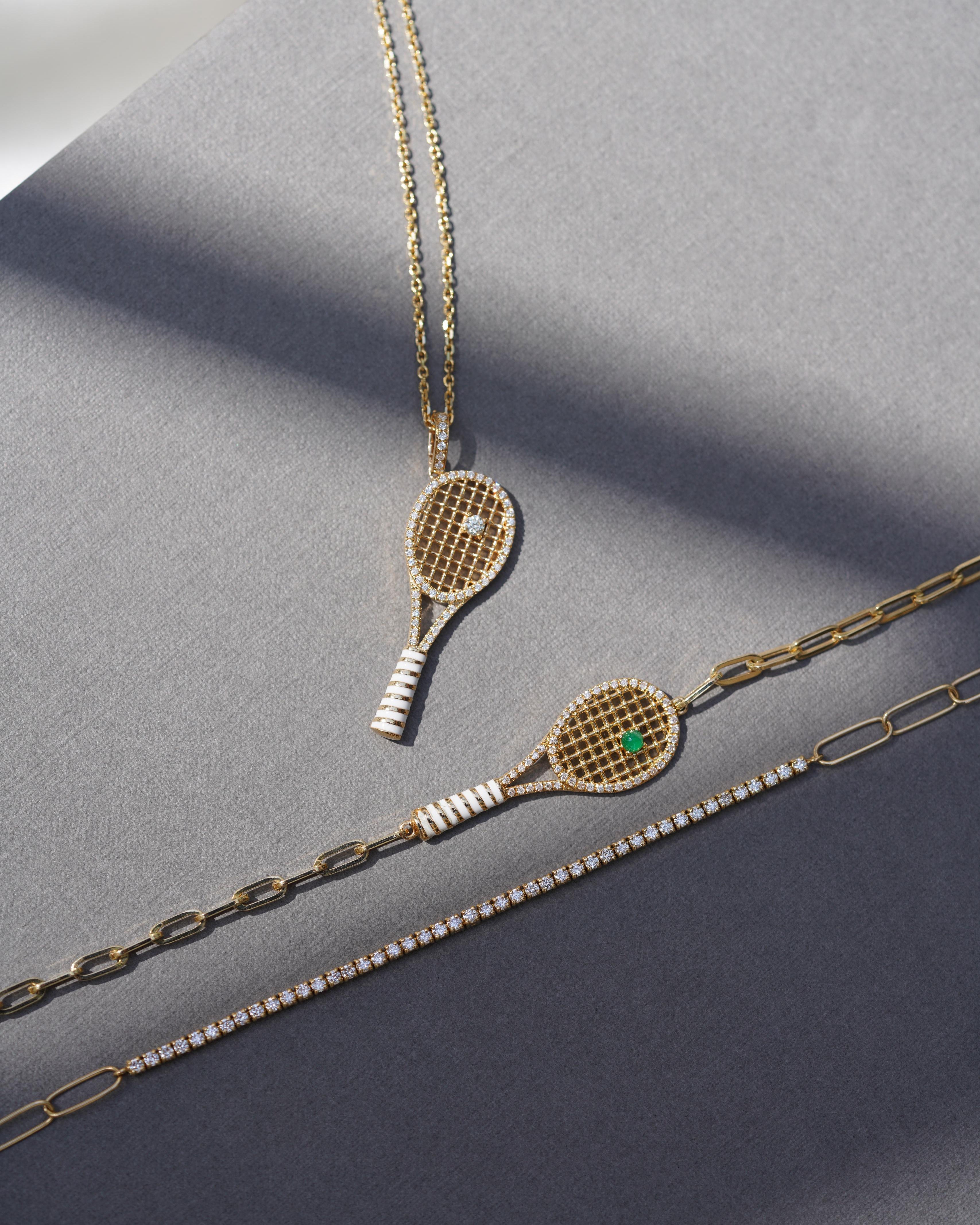 Tennis Racket Diamond Bracelet