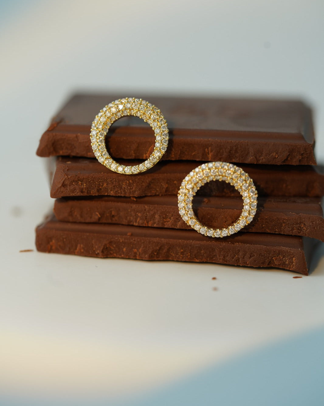 Natural Diamond Moon Earring