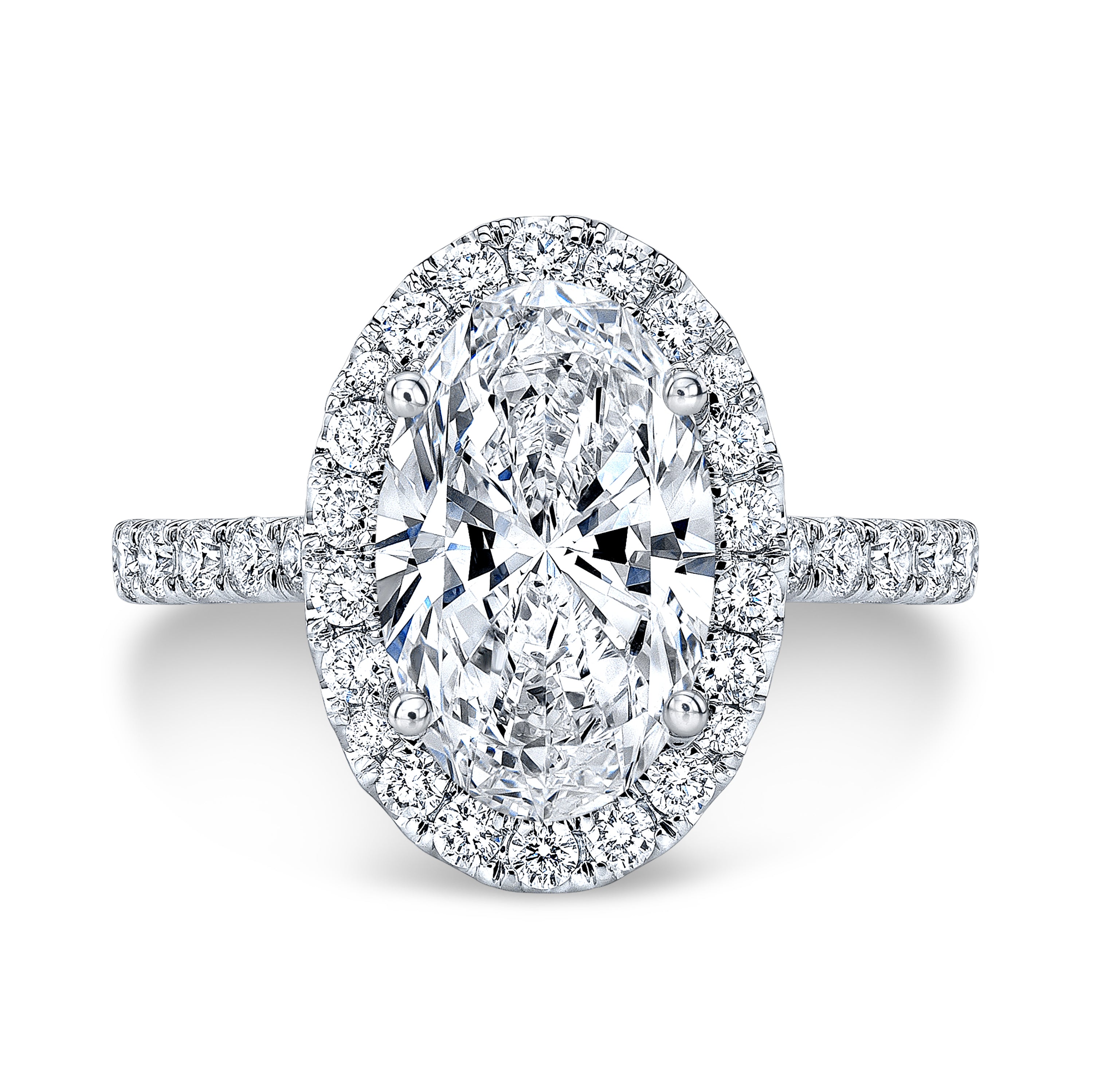 Oval Shaped Diamond Ring, in Halo Setting
