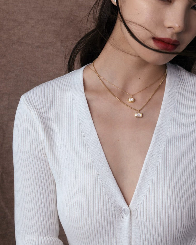 Oval Shaped Diamond Pendant