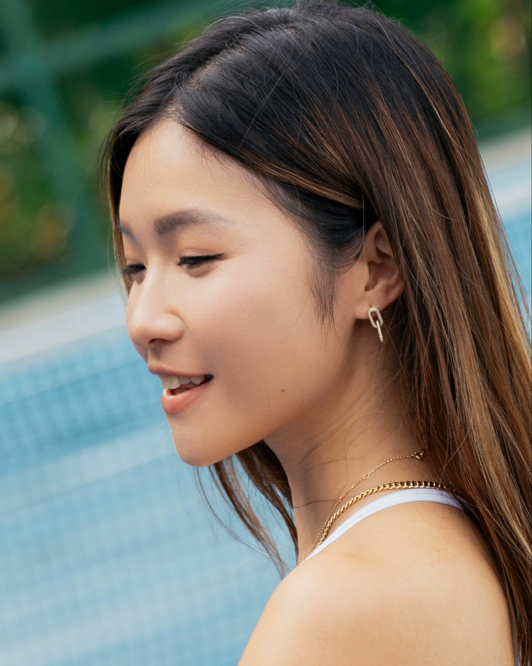 Diamond Pave Chain Link Earrings