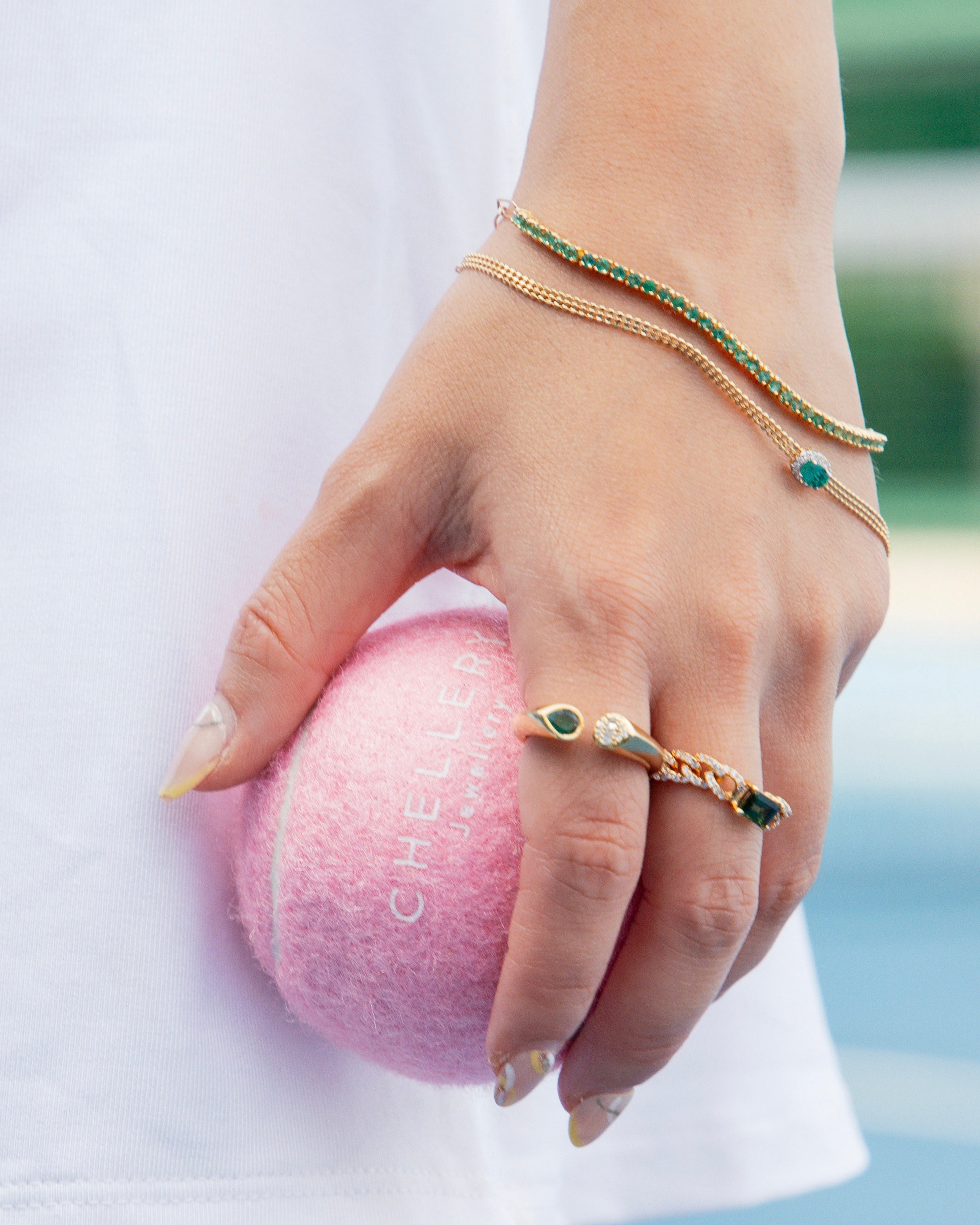 Emerald Lace & Net Bracelet