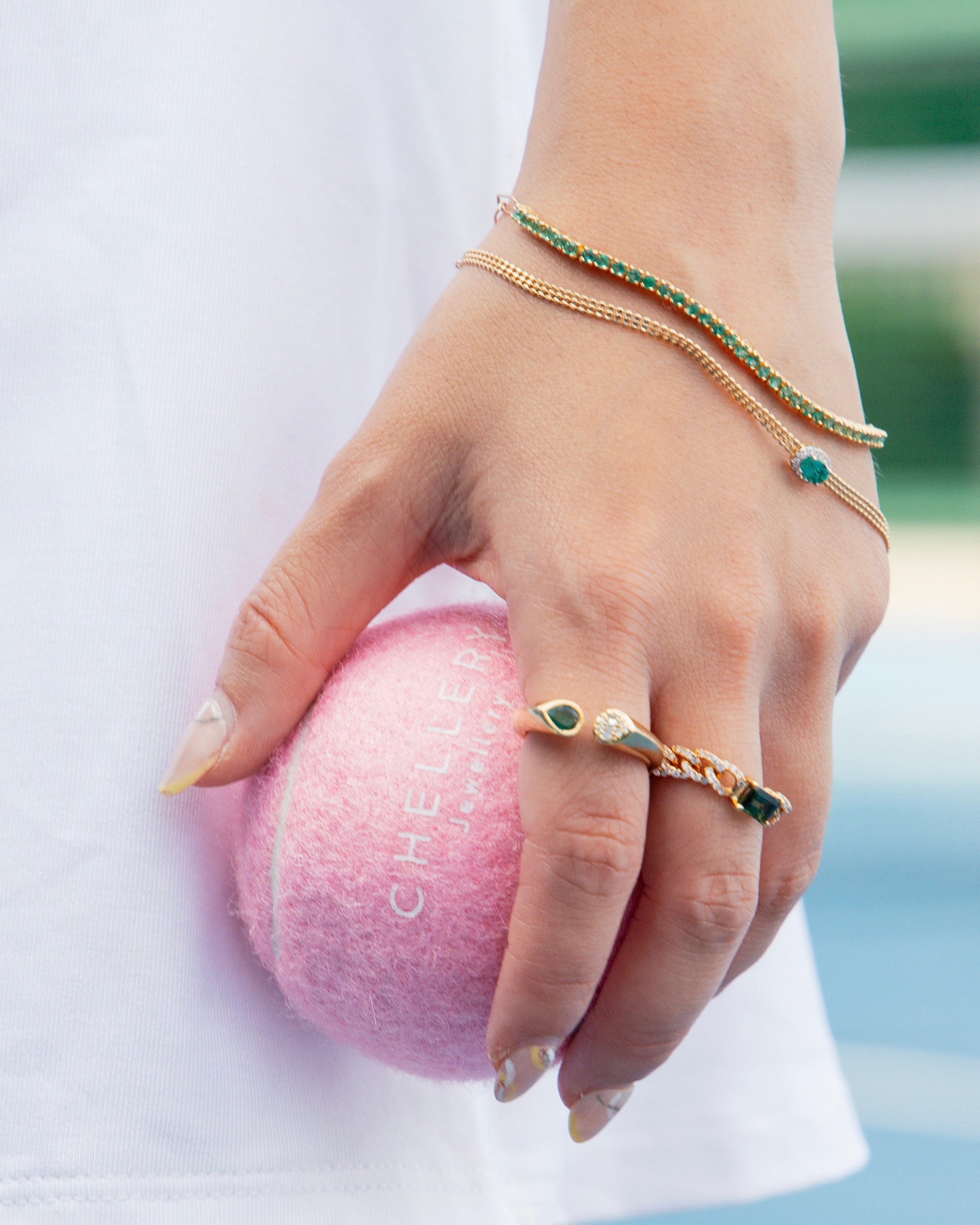 Emerald-cut Tourmaline Soft Chain Ring