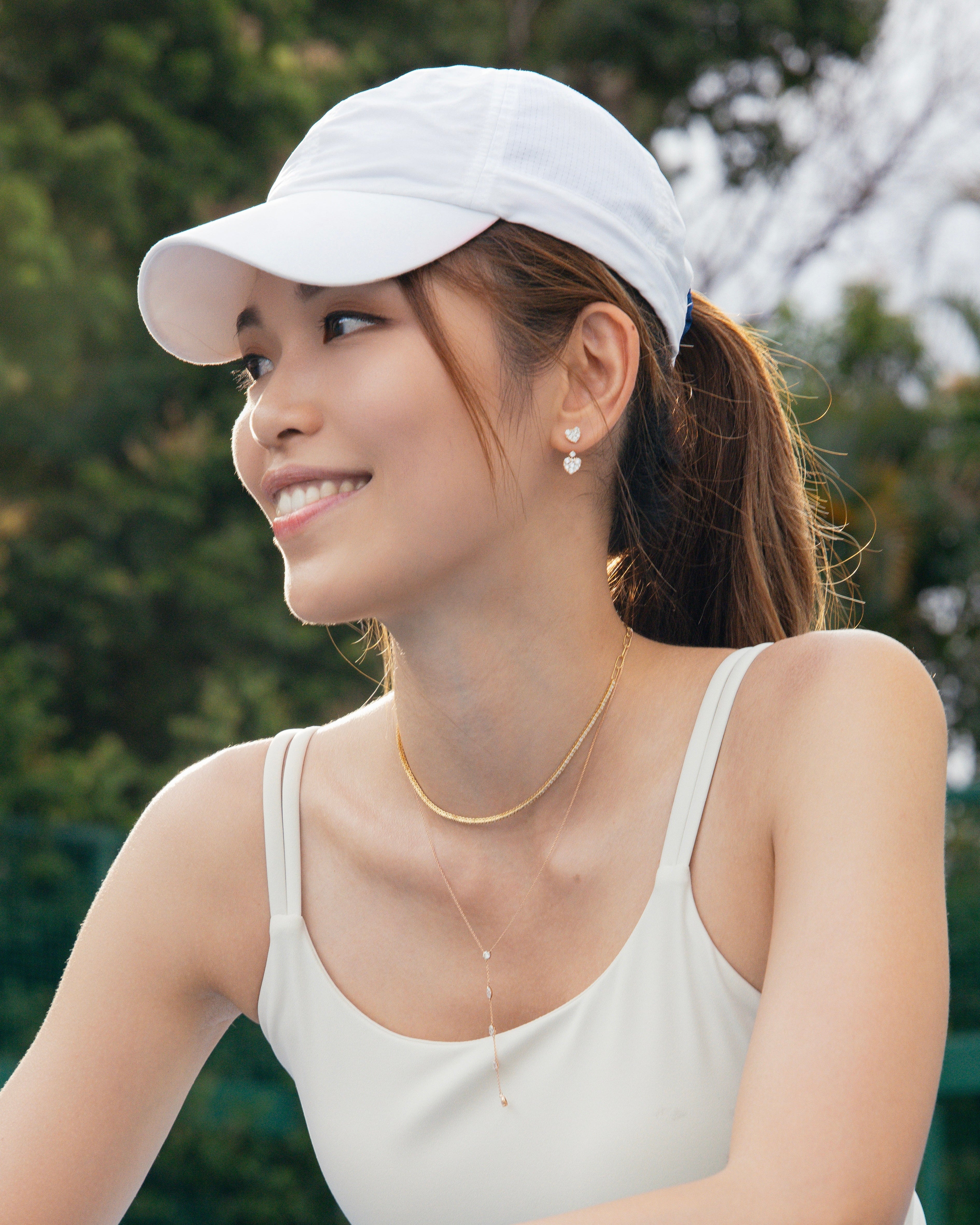 Multi-shaped Diamond Dangle Necklace