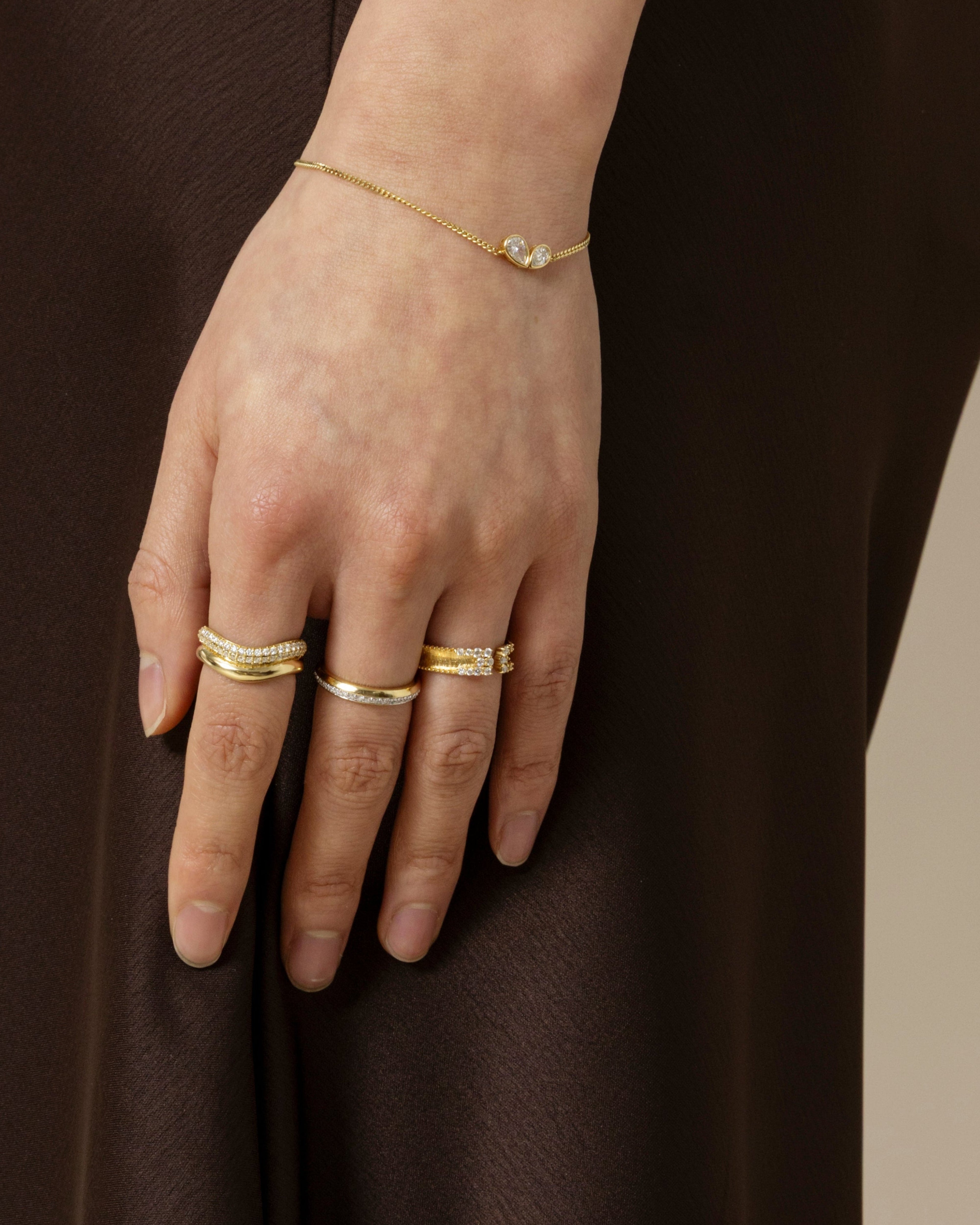 You and Me Pear Diamond Bracelet