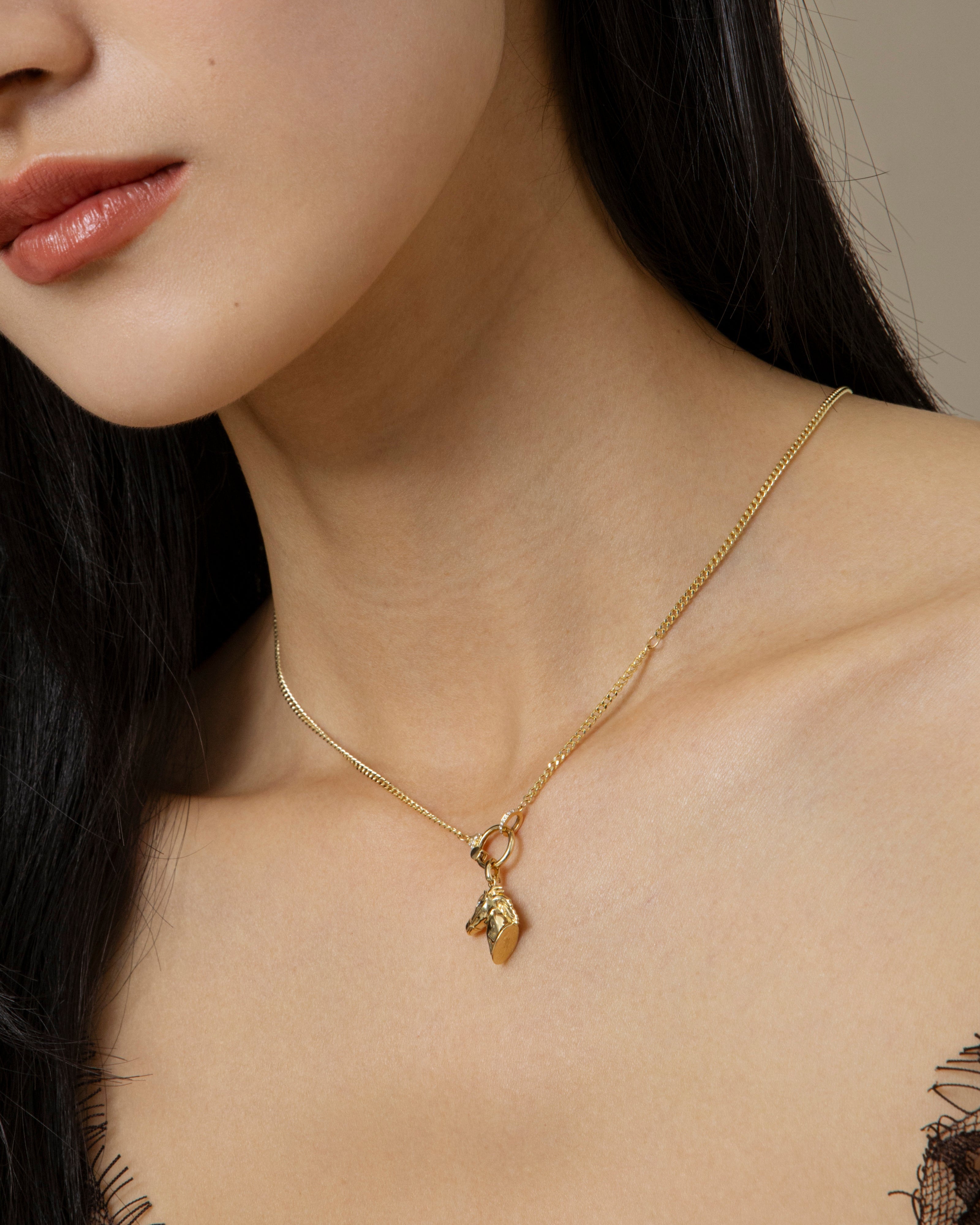 Horse Head Charm Necklace