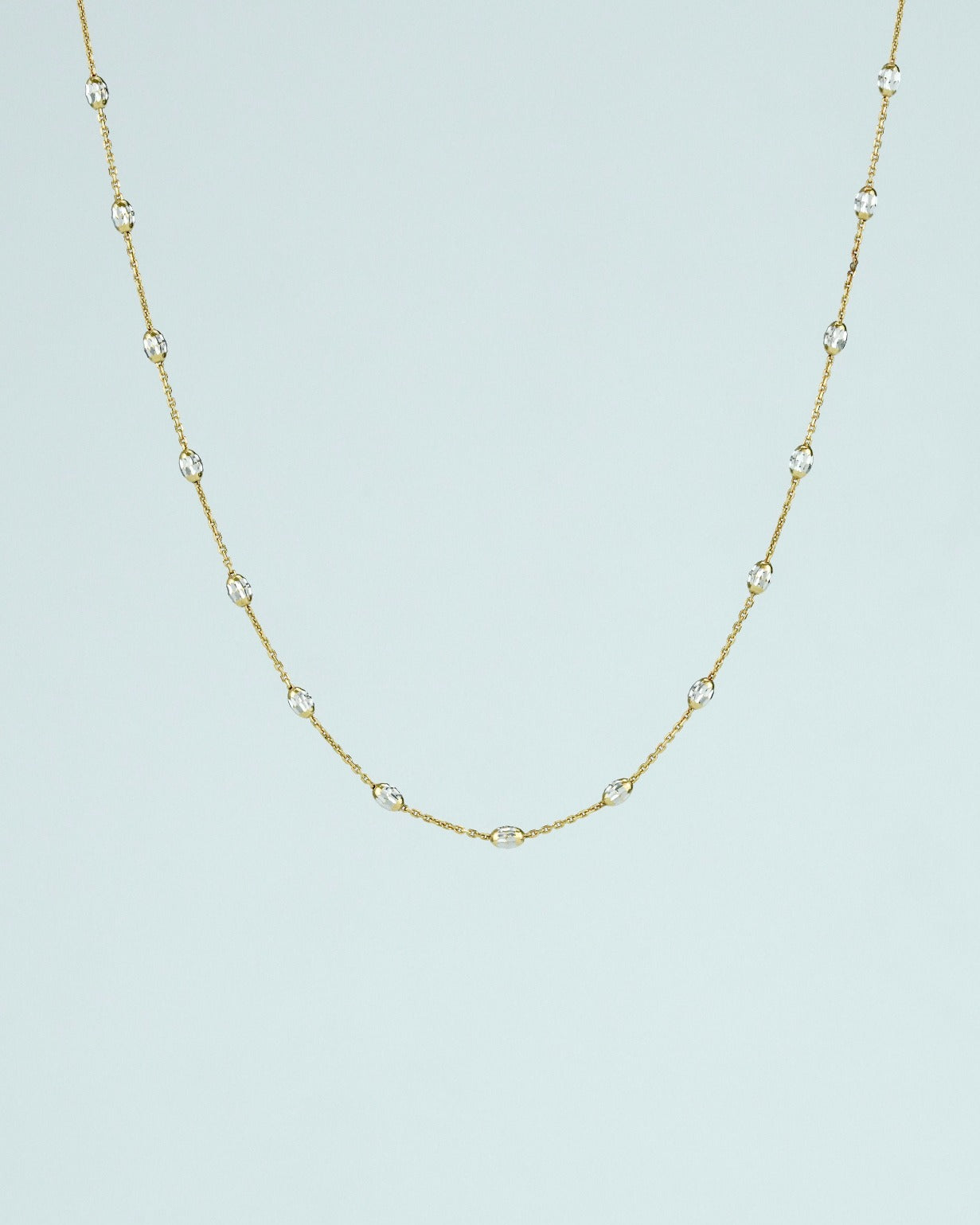 18K Gold Beaded Italian Necklace