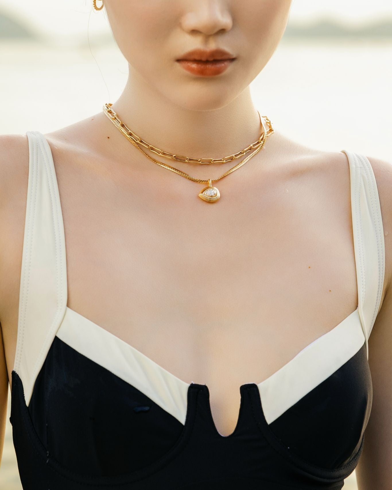Vintage Herringbone 18K Gold Necklace