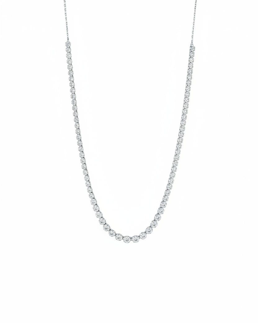 Half Band Diamond Tennis Necklace